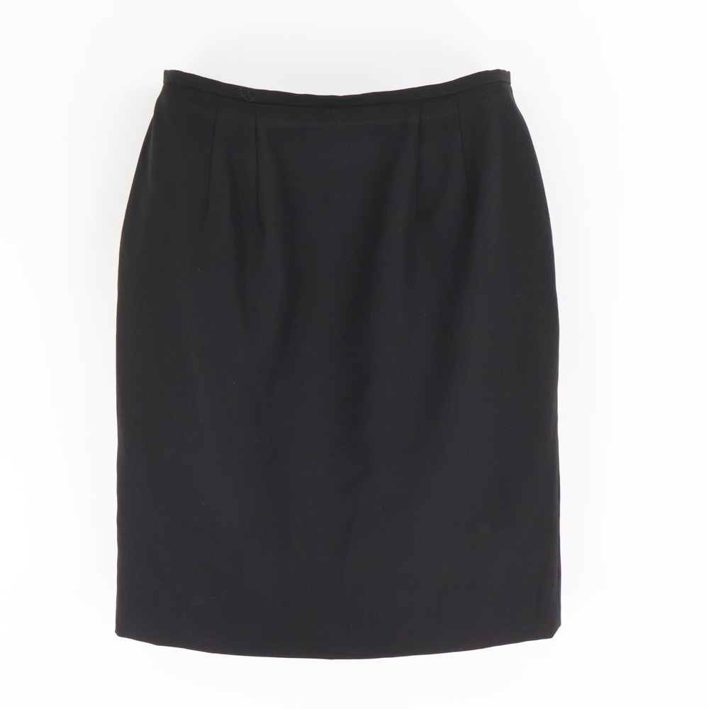 Jacqueline Ferrar Pencil Skirt Womens‎ 6 Black Polyester Wool Lined Knee Length